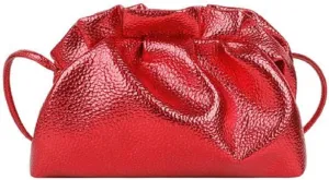 ANKOMINA Women Cloud-Shaped Dumpling Bag Fashion Ruched Crossbody Bag Cell Phone Clutch Purse Clip Shoulder Handbag