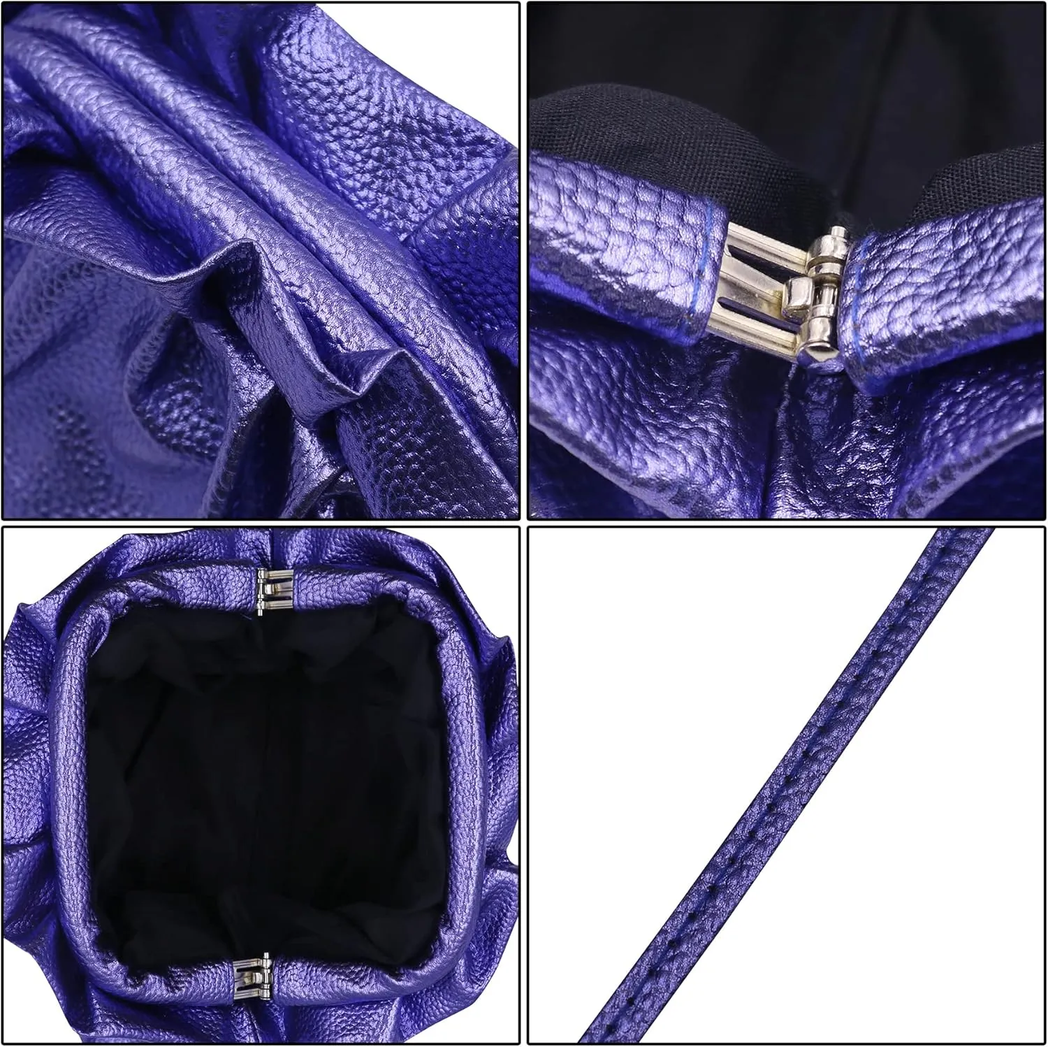 ANKOMINA Women Cloud-Shaped Dumpling Bag Fashion Ruched Crossbody Bag Cell Phone Clutch Purse Clip Shoulder Handbag