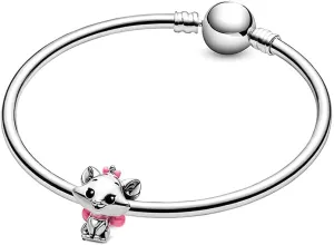 Aristocats Marie Charms 925 Sterling Silver Lovely Cat Bead wih Pink Enamel for Bracelets