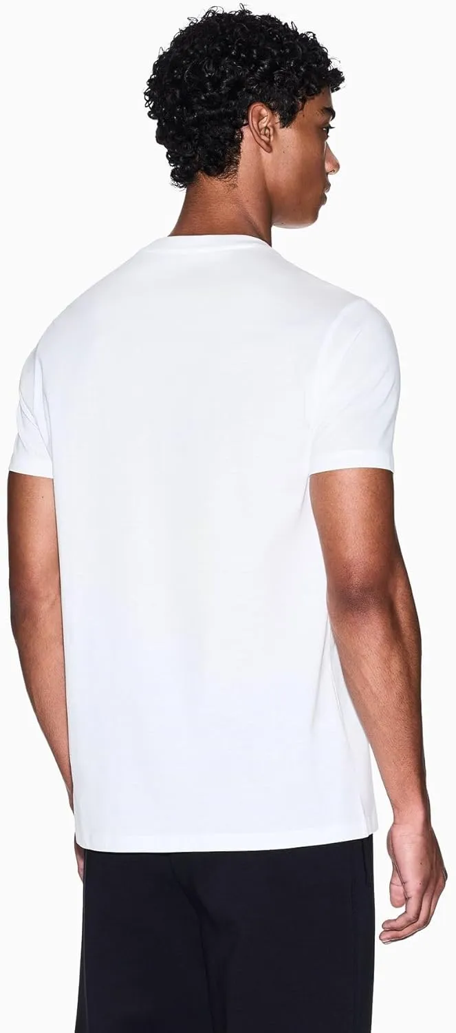 Armani Exchange Men's Faux Leather Elongated Box Logo Tee