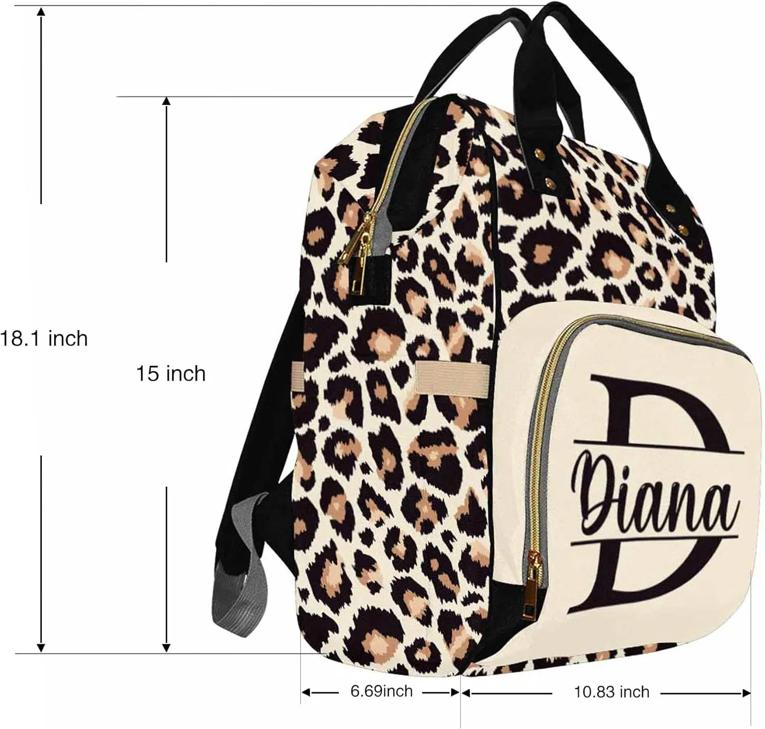 Artsadd Personalized Diaper Bag with Name - Custom Name Backpack for Kids Boys Girls School Bag - Personalized Monogrammed Travel Backpack Daypack Handbag Shoulder Bag for Unisex Hiking Camping Work