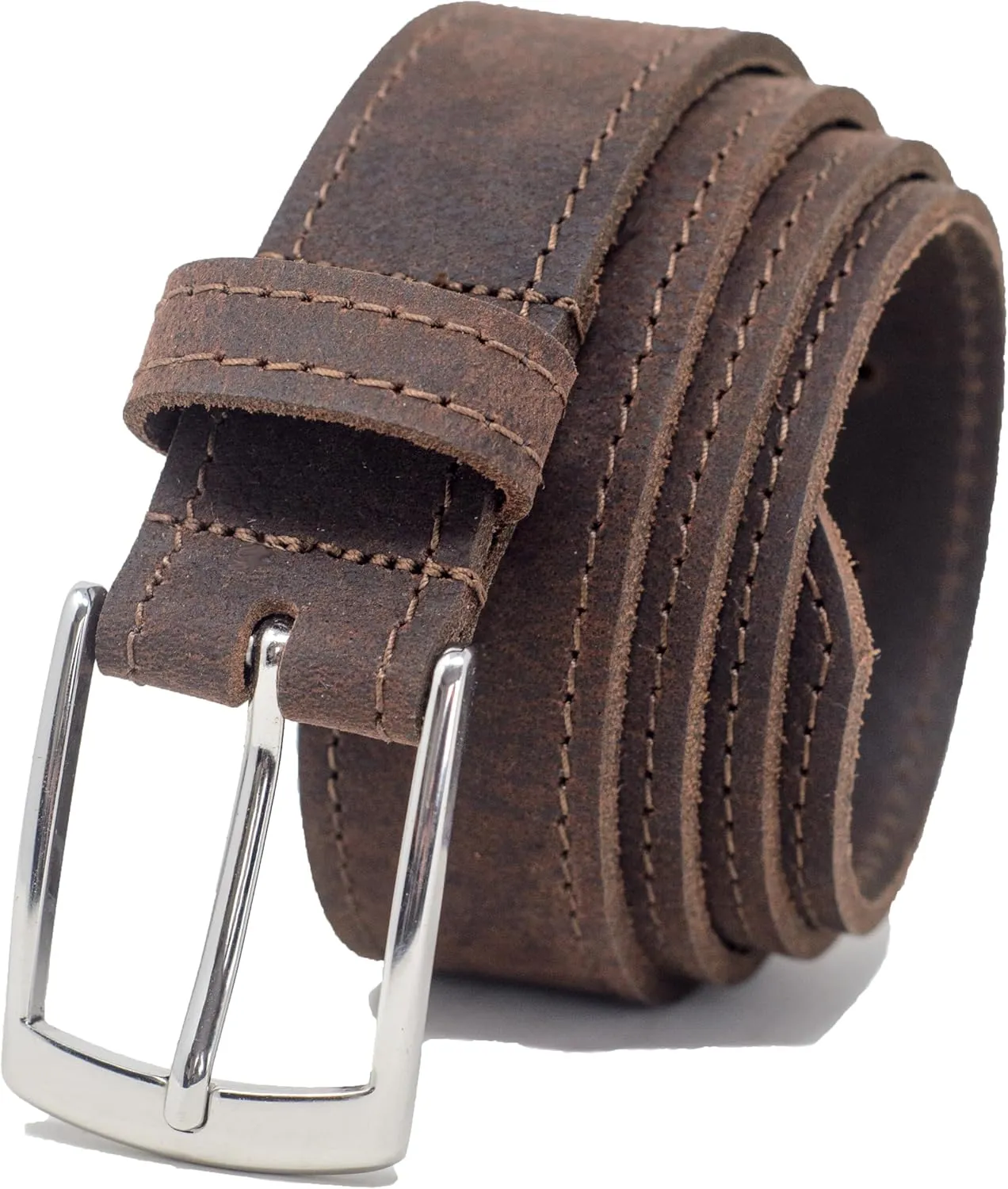 Ashford Ridge Made in England 34mm Full Leather Edge Stitched Belt with Classic Buckle