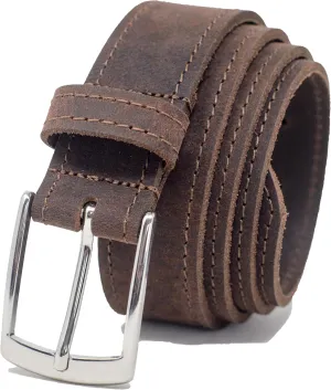 Ashford Ridge Made in England 34mm Full Leather Edge Stitched Belt with Classic Buckle