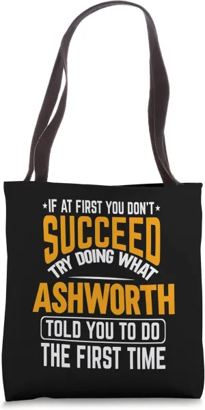 Ashworth personalized gift name joke funny custom Tote Bag