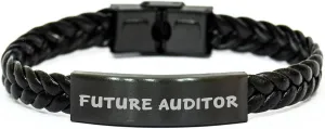 Auditor Future Quote Funny Interlaced Leather Birthday Unique Gift from Men to Auditor Friends