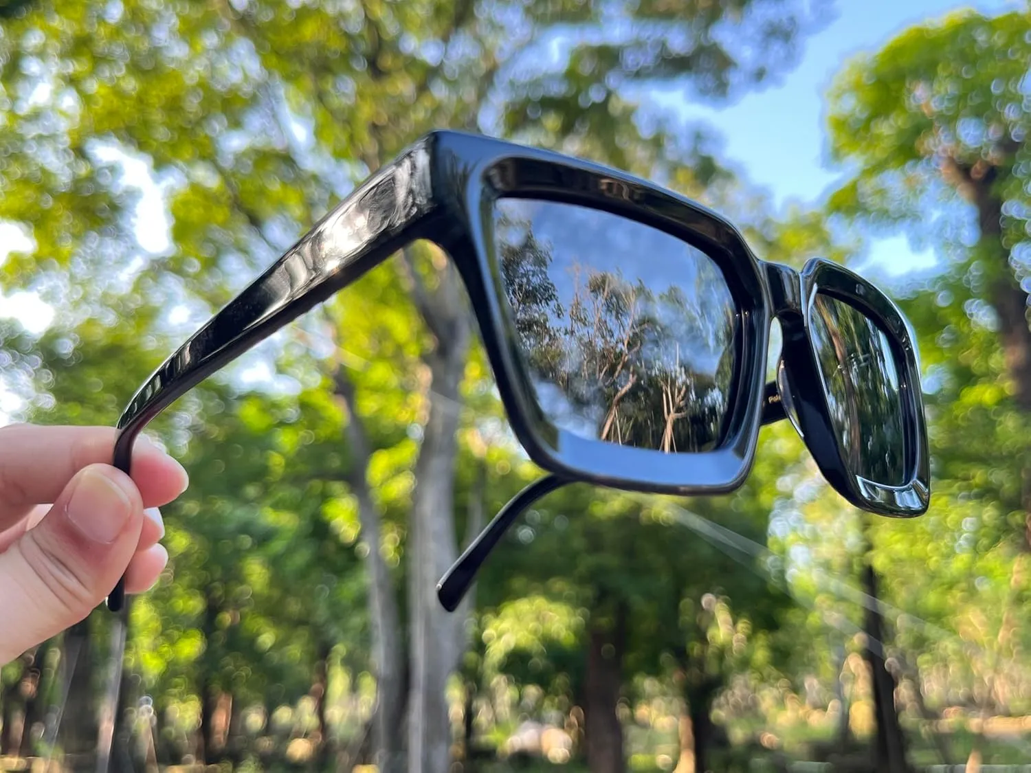 AVAWAY Unisex Square Acetate Polarized Sunglasses Women Men UV400 Retro Sun Glasses for Driving/Fishing/Daily Wear