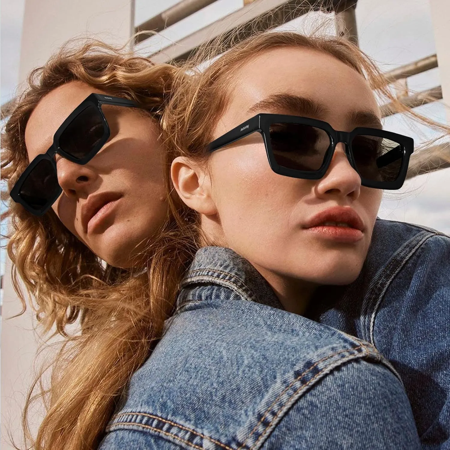 AVAWAY Unisex Square Acetate Polarized Sunglasses Women Men UV400 Retro Sun Glasses for Driving/Fishing/Daily Wear