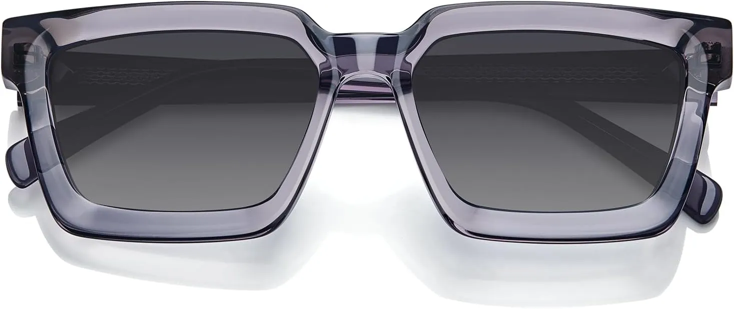 AVAWAY Unisex Square Acetate Polarized Sunglasses Women Men UV400 Retro Sun Glasses for Driving/Fishing/Daily Wear