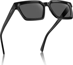 AVAWAY Unisex Square Acetate Polarized Sunglasses Women Men UV400 Retro Sun Glasses for Driving/Fishing/Daily Wear