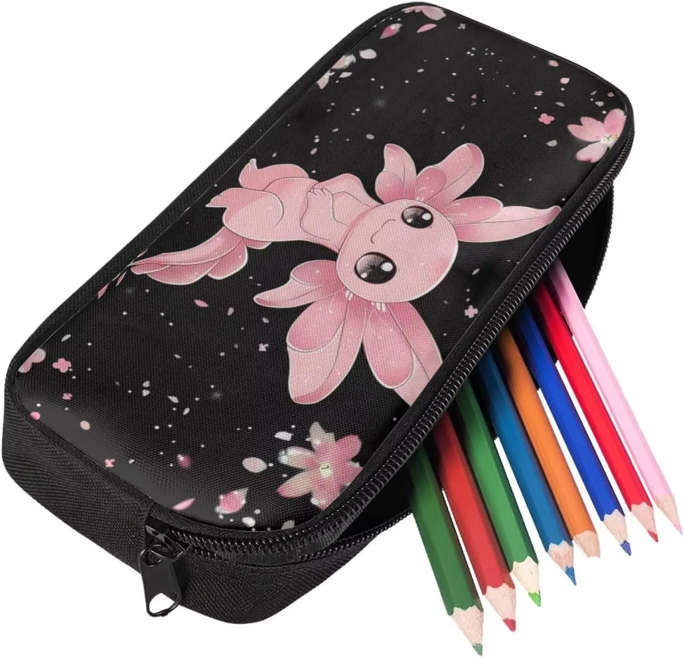 Axolotl Backpack for Girls 10-12 Girl Back Pack Set 15 Inch Lightweight School Bag with Foldable Portable Lunch Box Mini Pencil Case for Primary School