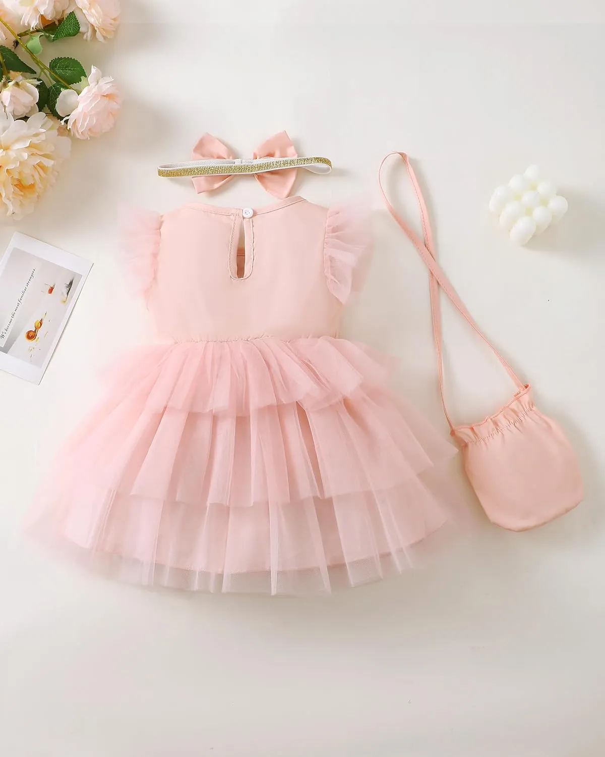 Baby Girl Dress Infant Summer Outfits Toddler Sleeveless Tulle Dress Wedding Flower Birthday Dresses for Girls