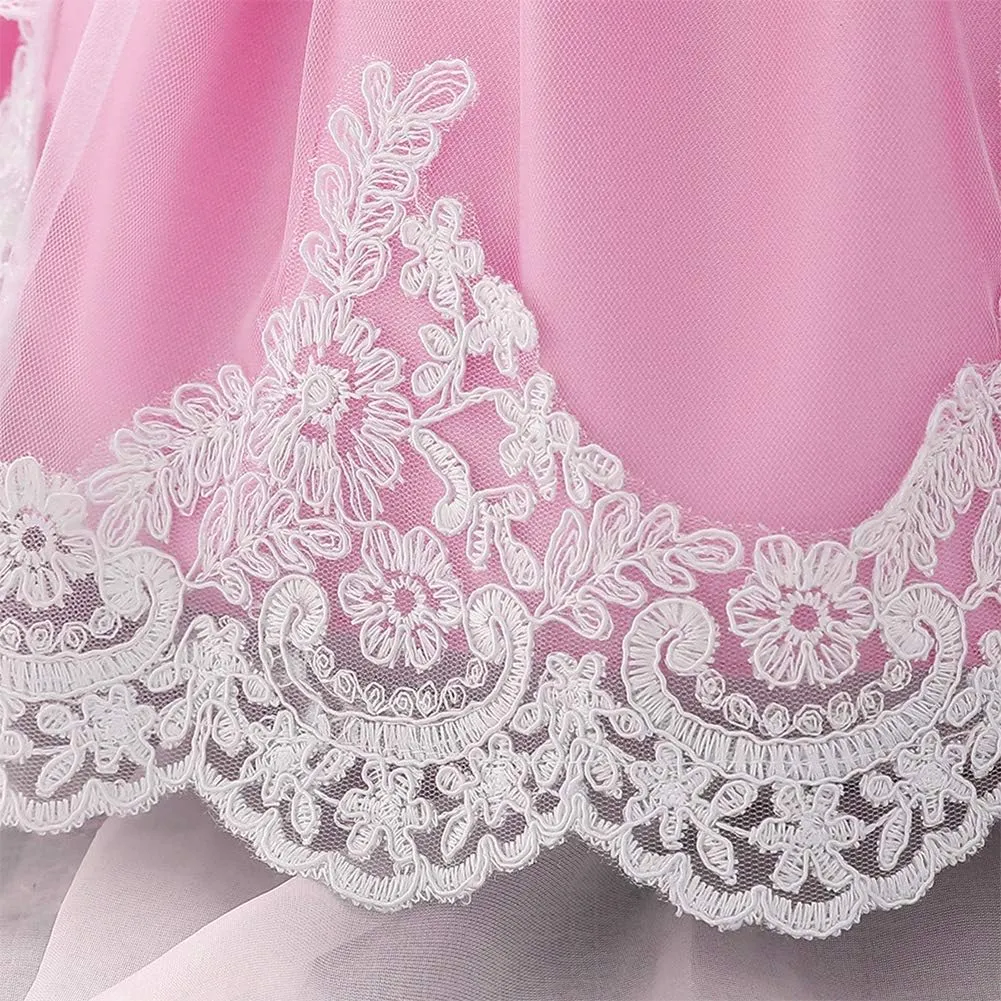 Baby Girl Lace Tutu Dress Infant Toddler Wedding Flower Girl Dress First Birthday Formal Pageant Christening Dresses