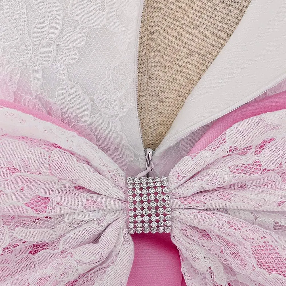 Baby Girl Lace Tutu Dress Infant Toddler Wedding Flower Girl Dress First Birthday Formal Pageant Christening Dresses