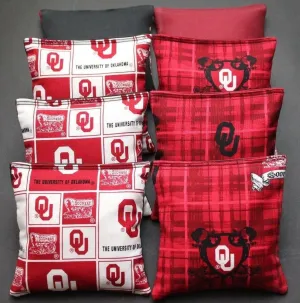 BackYardGamesUSA 8 Cornhole BEANBAGS Oklahoma Sooners 8 ACA Regulation Bags