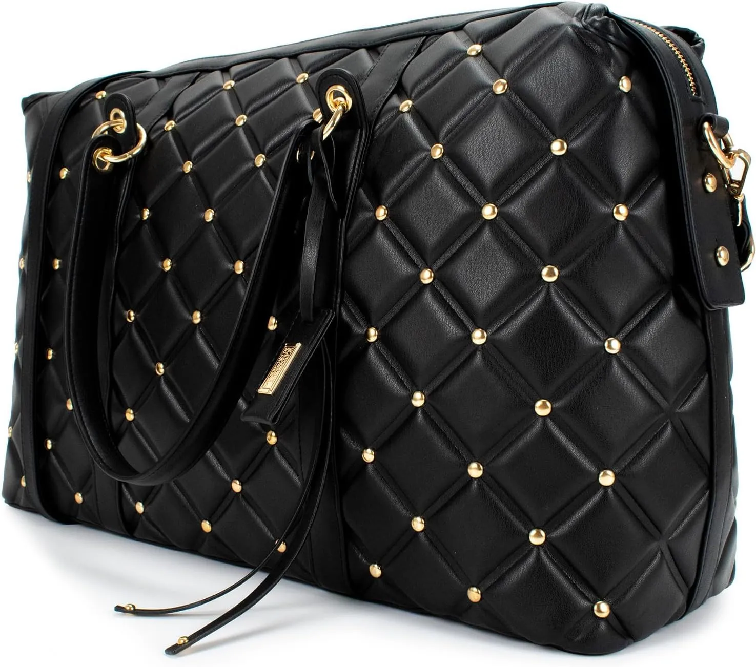 Badgley Mischka Quilted Travel Tote Weekender Bag - Packable Travel Bag