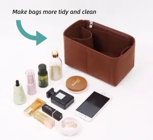 Bag Organizer for Coach City Tote In Signature Canvas (Bag Size: 33L x 29H x 15D cm) | Handmade Bag Organizer | Custom Bag Insert | 2mm Felt Bag Liner (Brown, Style B)