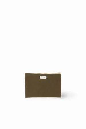 Barbette, the Medium sized pouch - Recycled cotton Military Green