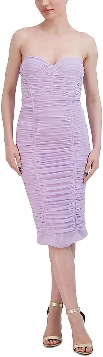 BCBGMAXAZRIA Women's Sweetheart Neck Sleeveless Midi Evening Dress