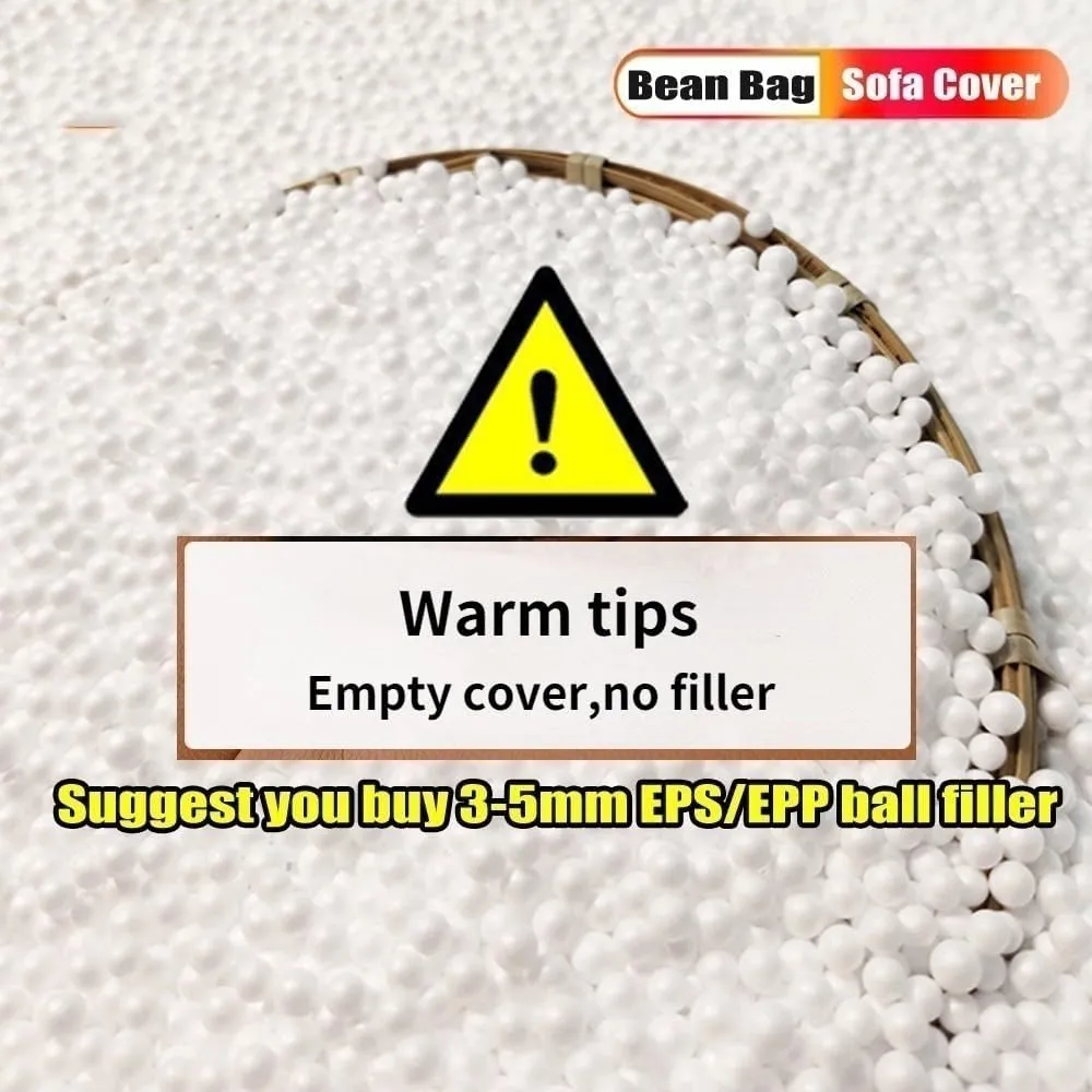 Bean Bag Chairs for Adults （No Filler ） Top Faux Leather Bean Bag Cover Luxury Single Lazy Sofa Cover Beanbag Couch Pouf Chaise Lounge Recliner Sac Frameless Furniture (Color : Fallen Leaves Brown