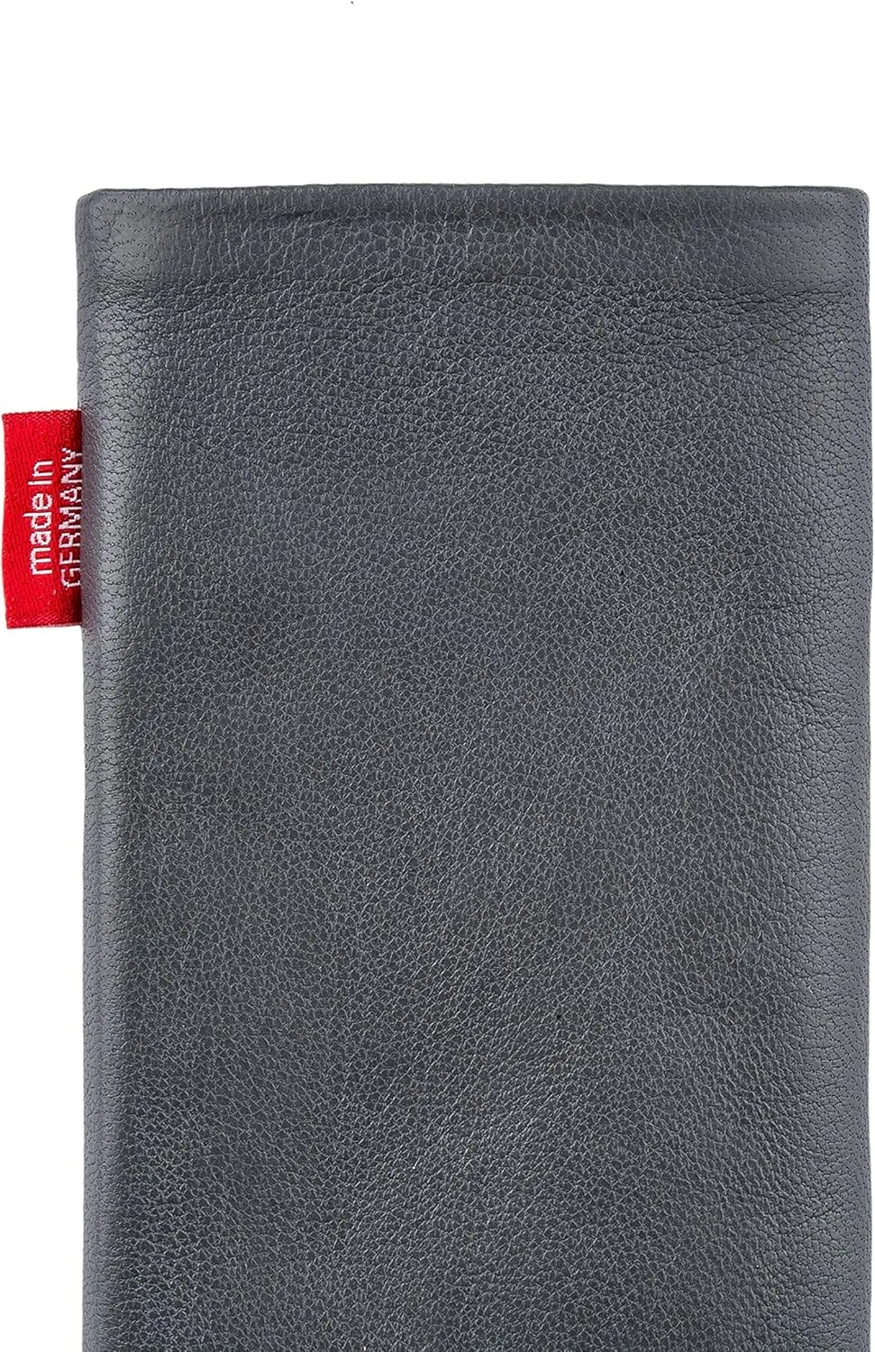 Beat Gray Custom Tailored Sleeve for Mobistel Cynus E4. Fine Nappa Leather Pouch with Integrated Microfibre Lining for Display Cleaning