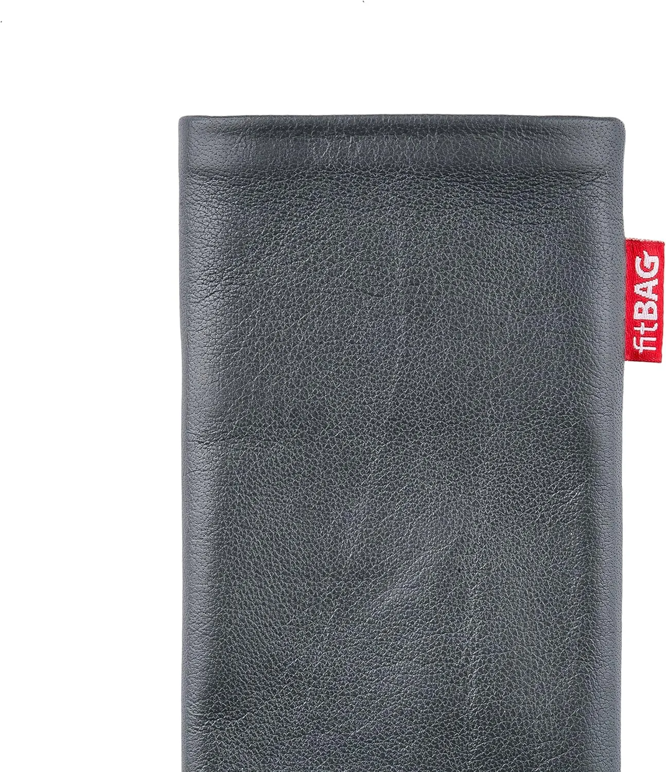 Beat Gray Custom Tailored Sleeve for Mobistel Cynus E4. Fine Nappa Leather Pouch with Integrated Microfibre Lining for Display Cleaning