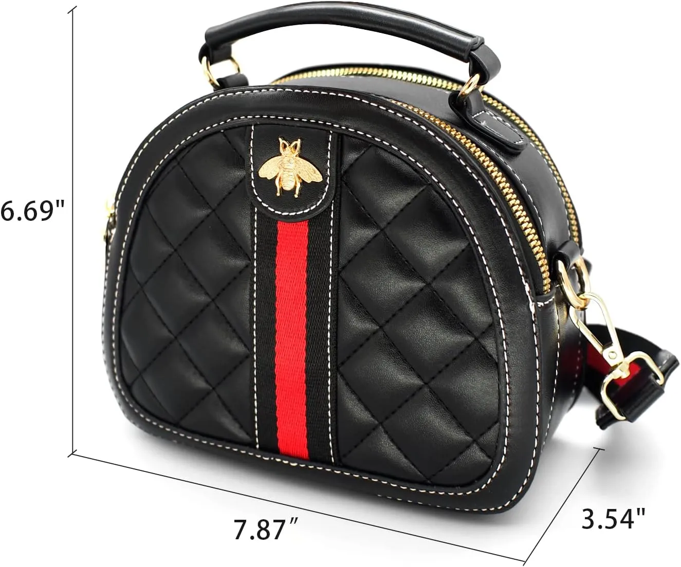 Beatfull Designer Bee Crossbody Bags for Women Leather Quilted Shoulder Purse Small Top Handle Handbag