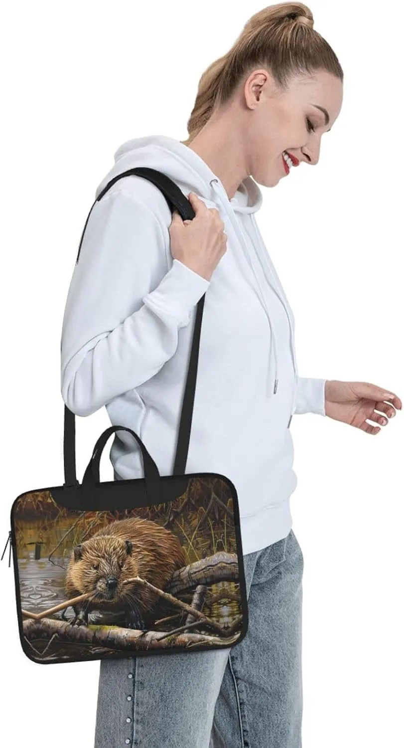 beaver working Print Protective Laptop Bag Versatile Bags Computer Case Soft Women Men Unique