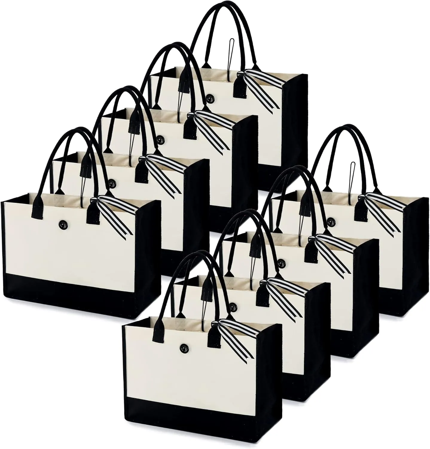 BeeGreen 3,6,8,12 Pack 12OZ Canvas Tote Bags for Women Large DIY Tote Bags Bulk with Handles