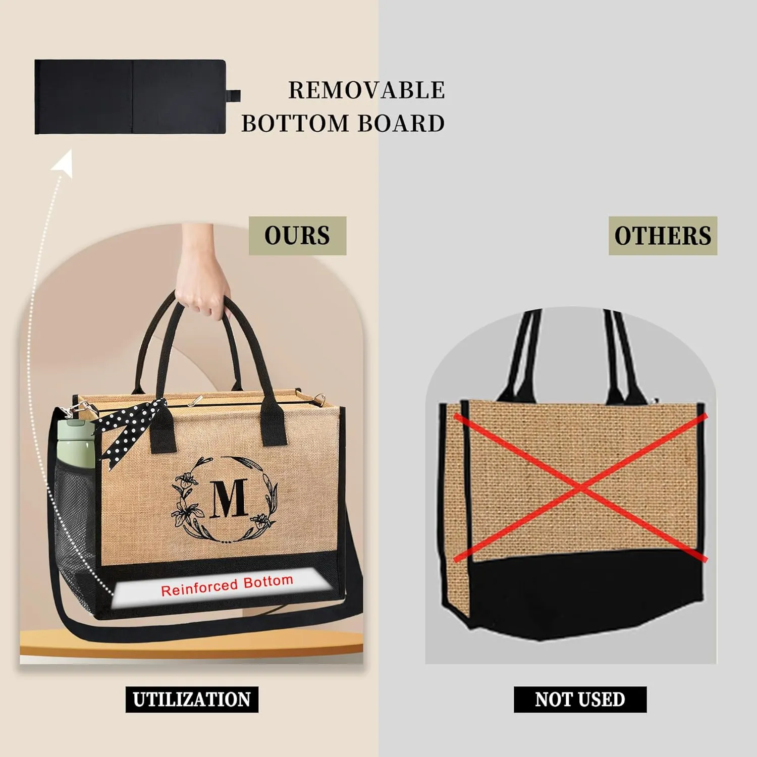 BeeGreen Personalized-Tote-Bag-for Women Mom Teacher Friends Sister Gift Bags with Comestic Bag