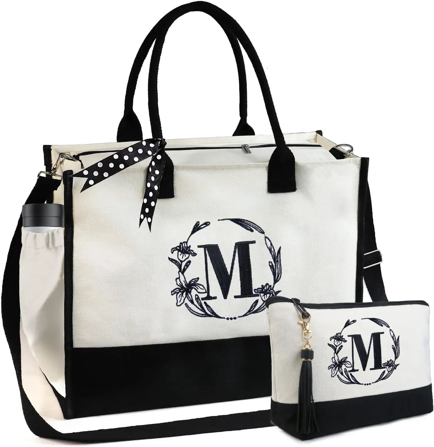 BeeGreen Personalized-Tote-Bag-for Women Mom Teacher Friends Sister Gift Bags with Comestic Bag