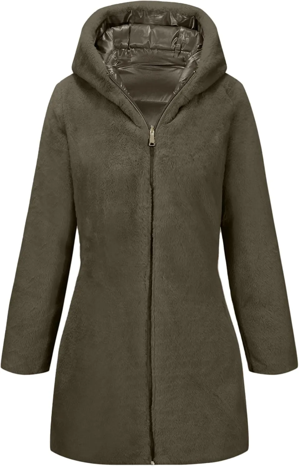 Bellivera Womens Lightweight Puffer Jacket, Winter Coats for Women Warm Quilted Bubble Padded Hood Coat with Faux Fur Collar