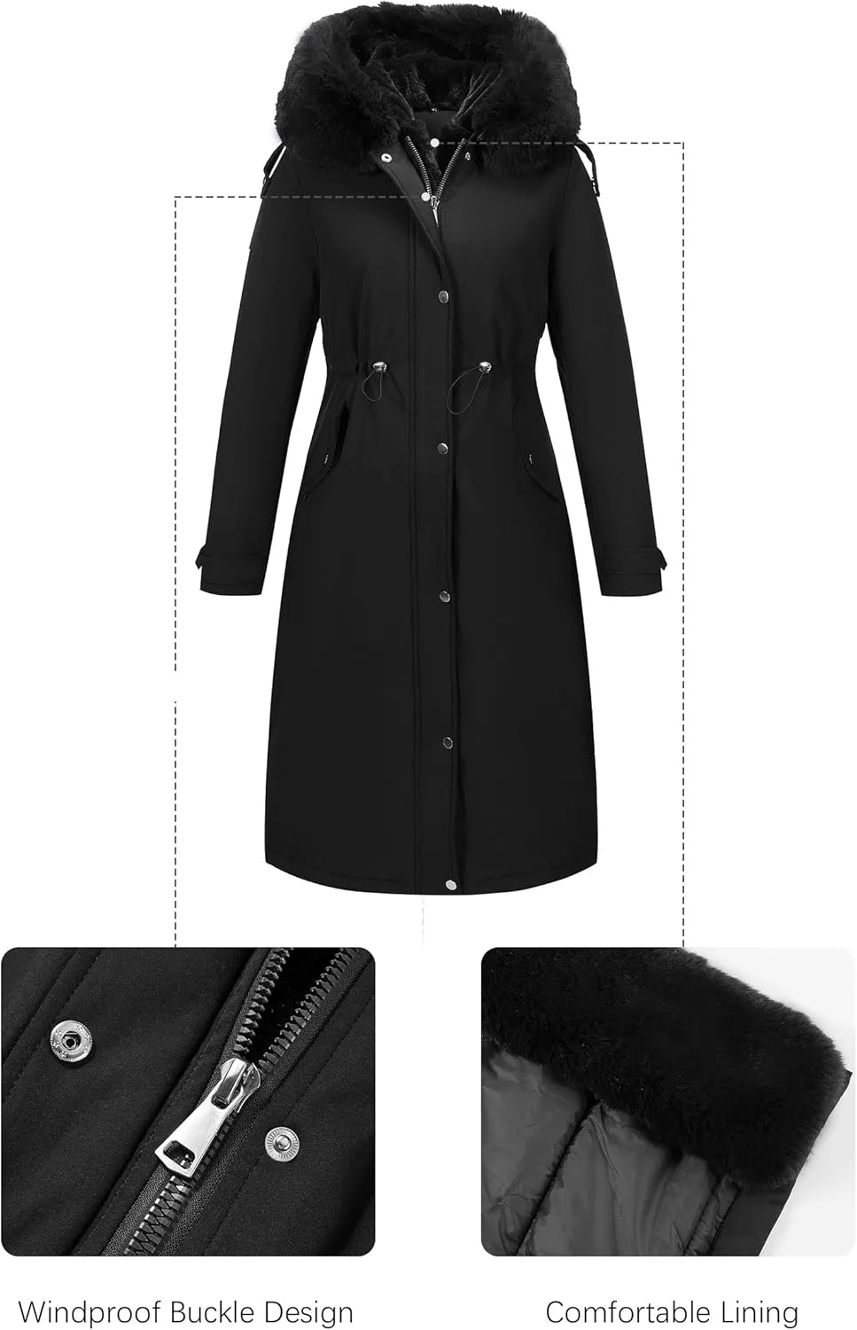 Bellivera Women's Puffer Jacket Lightweight Quilted Hooded Long Down Alternative Coat with Belt