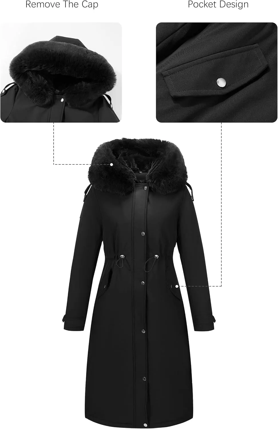 Bellivera Women's Puffer Jacket Lightweight Quilted Hooded Long Down Alternative Coat with Belt