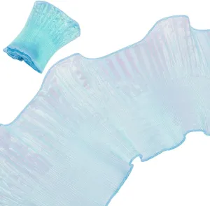 BENECREAT 6 Yards Cyan Ruffled Pleated Lace Fabric Trim, 5.5inch Width Tulle Ruffle Lace Ribbon Border for Craft Sewing Dress Bag Decoration
