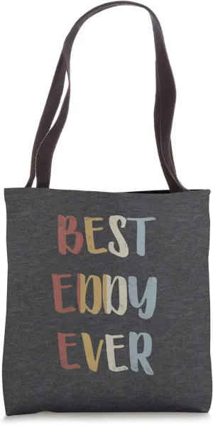 Best Eddy Ever Retro Vintage Name Gift Dark Heather Gray Tote Bag