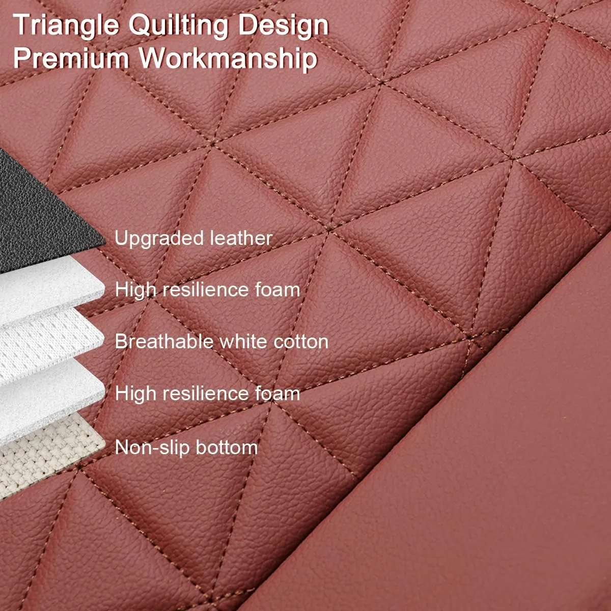 Black Panther 1 Pair Luxury Faux Leather Car Seat Covers Front Bottom Seat Cushion Covers, Anti-Slip and Wrap Around The Bottom, Fit 95% of Vehicles - Burgundy