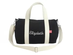 Black Personalized Duffle Bag Embroidered Duffel Monogrammed Duffel Fitness Bag Gym Bag Sport Bag Custom Embroidery Bag