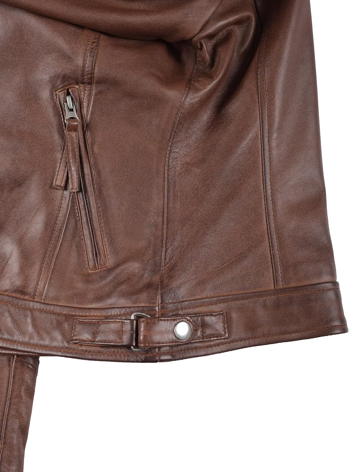 Blingsoul Leather Jacket Women - Quilted Cafe Racer Style Womens Leather Jackets