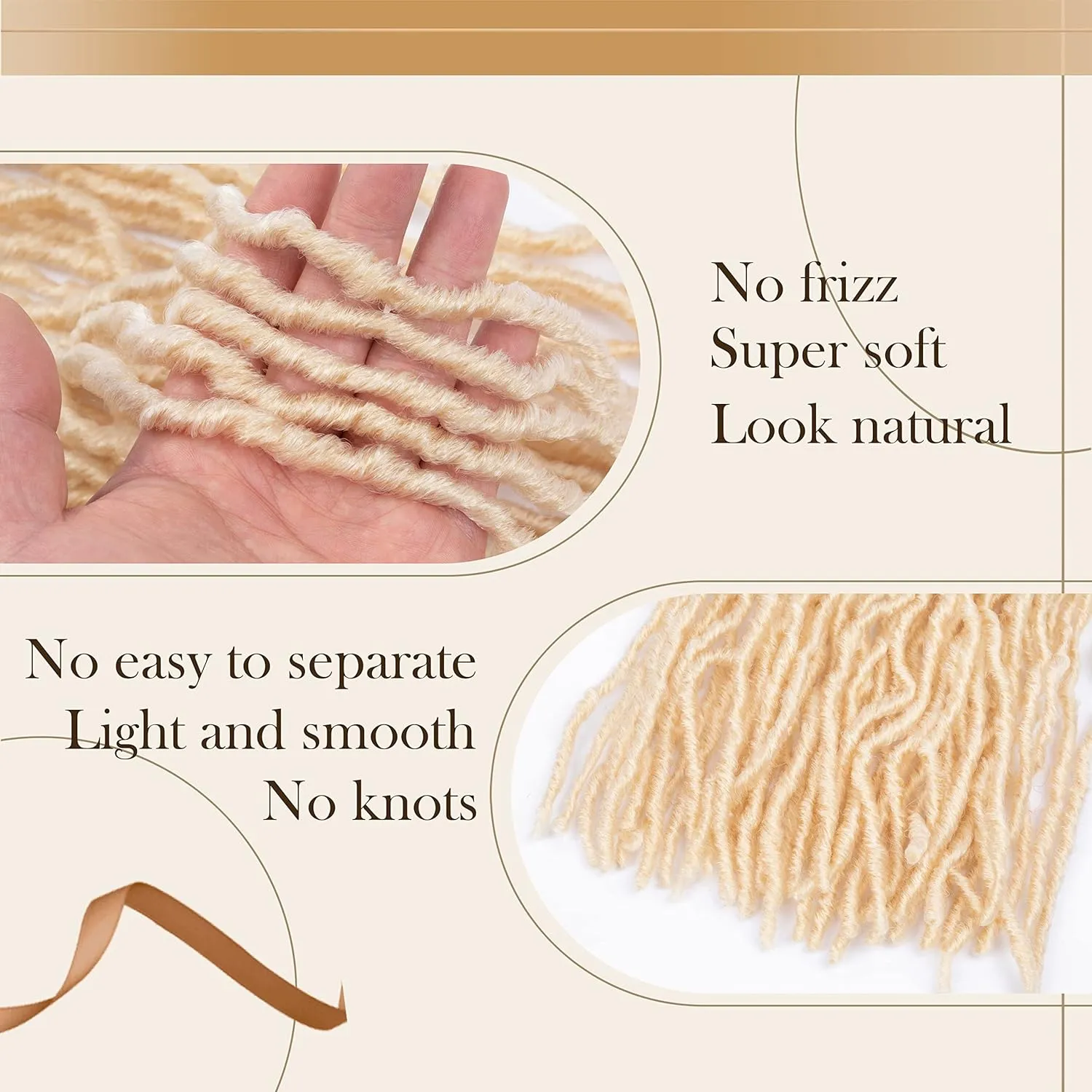 Blonde Faux Locs Crochet Hair Soft Locs 30 inch 6 Packs Long Pre Looped Crochet Locs Goddess Locs Crochet Hair For Black Women Braiding Hair Extensions (30 Inch (Pack of 6), 613#)