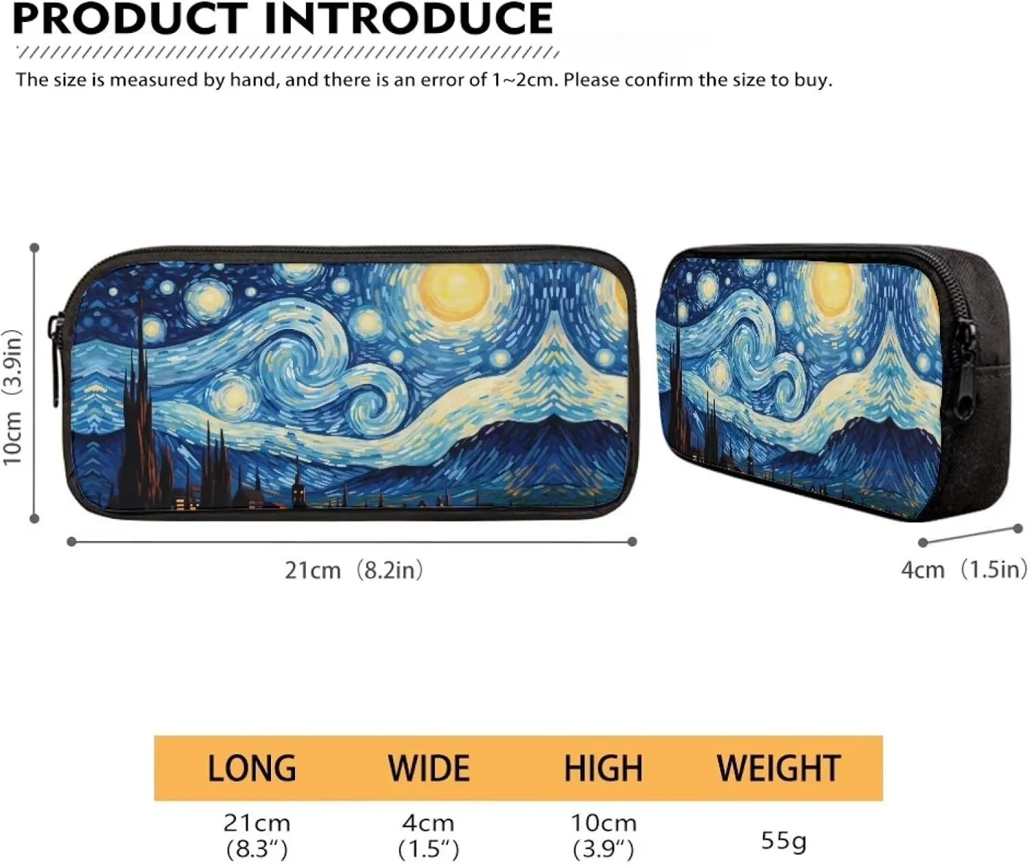 Blue Oil Painting Print White Horse Print Backpack with Lunch Box Kids Girls 6-11Y Multi-Functional School Bag Leakproof Insulated Lunch Bag and Pencil Case for Student Work