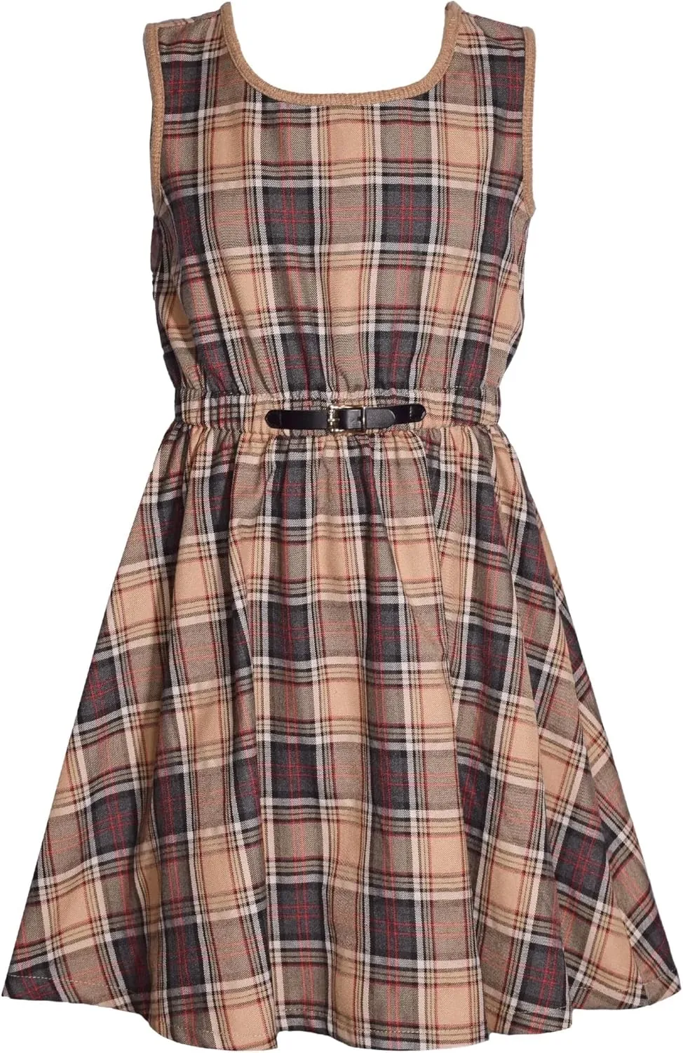 Bonnie Jean Girls 7-16 Woven Plaid Dress Knit Cardigan