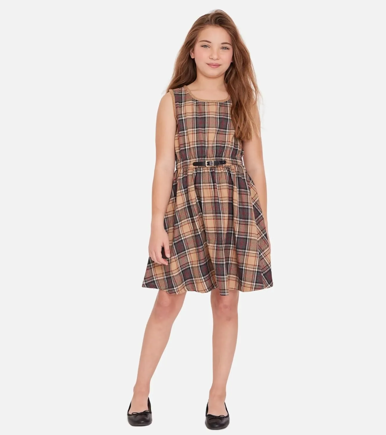 Bonnie Jean Girls 7-16 Woven Plaid Dress Knit Cardigan