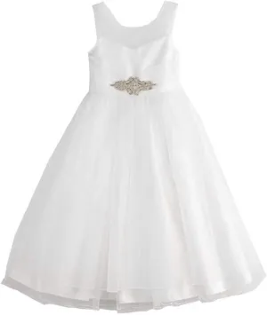 Bonnie Jean Iris & Ivy Girls 6-14 White with Rhinestone Communion Wedding Dress