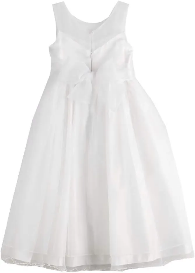 Bonnie Jean Iris & Ivy Girls 6-14 White with Rhinestone Communion Wedding Dress