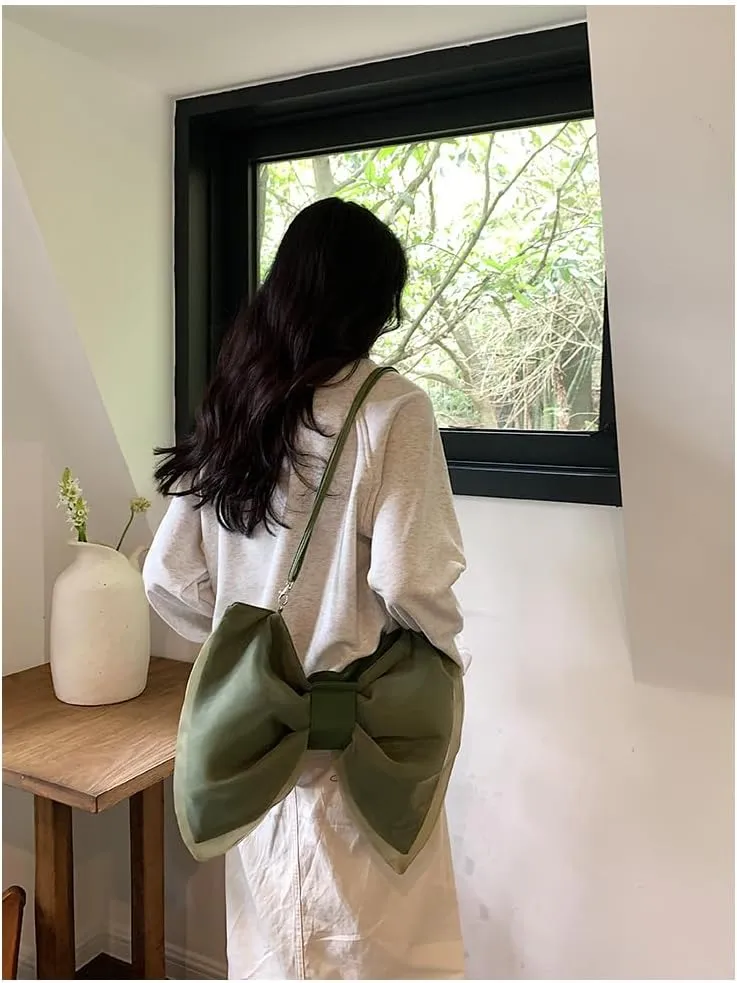 Bow Shoulder Bag for Women Cute Bow Purse Bowknot Handbag Crossbody Bag Aesthetic Y2k Accessories