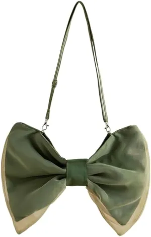 Bow Shoulder Bag for Women Cute Bow Purse Bowknot Handbag Crossbody Bag Aesthetic Y2k Accessories