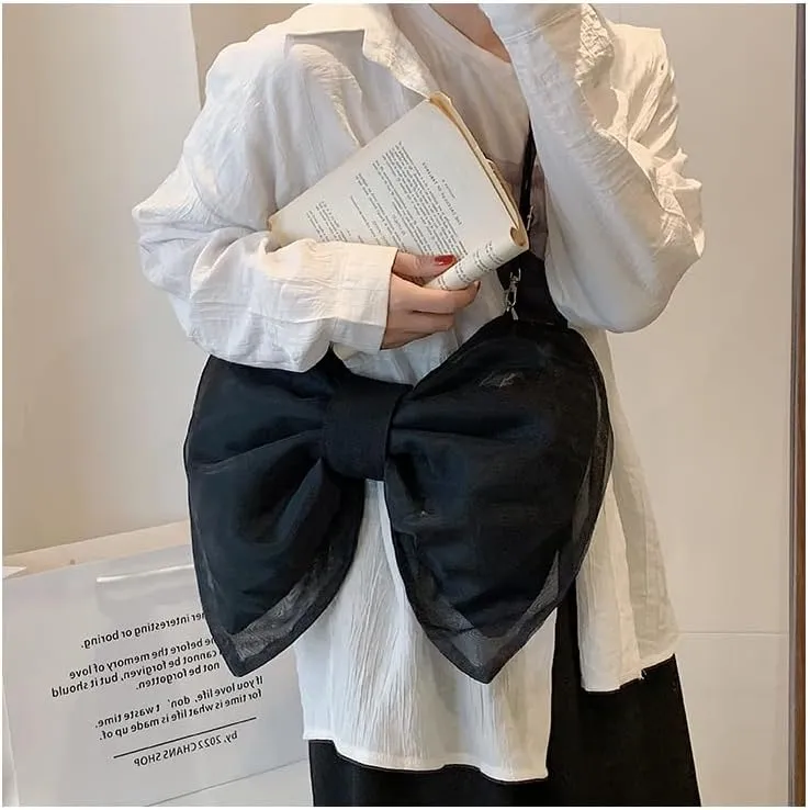 Bow Shoulder Bag for Women Cute Bow Purse Bowknot Handbag Crossbody Bag Aesthetic Y2k Accessories
