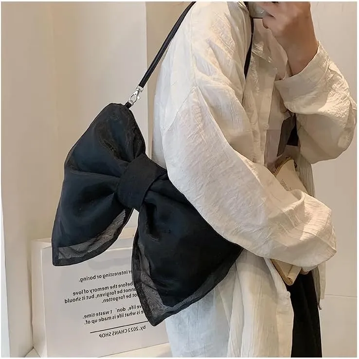Bow Shoulder Bag for Women Cute Bow Purse Bowknot Handbag Crossbody Bag Aesthetic Y2k Accessories