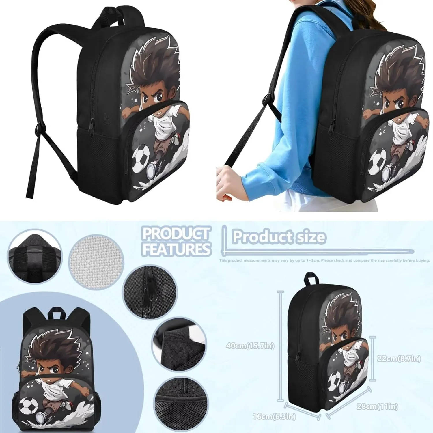 Boys Print Kids Travel Backpack Toddler Fashion Double Bookbag with Lunch Box for Teens Boys Waterproof Keep Warm Lunch Box and Pencil Case for School Travel Climbing