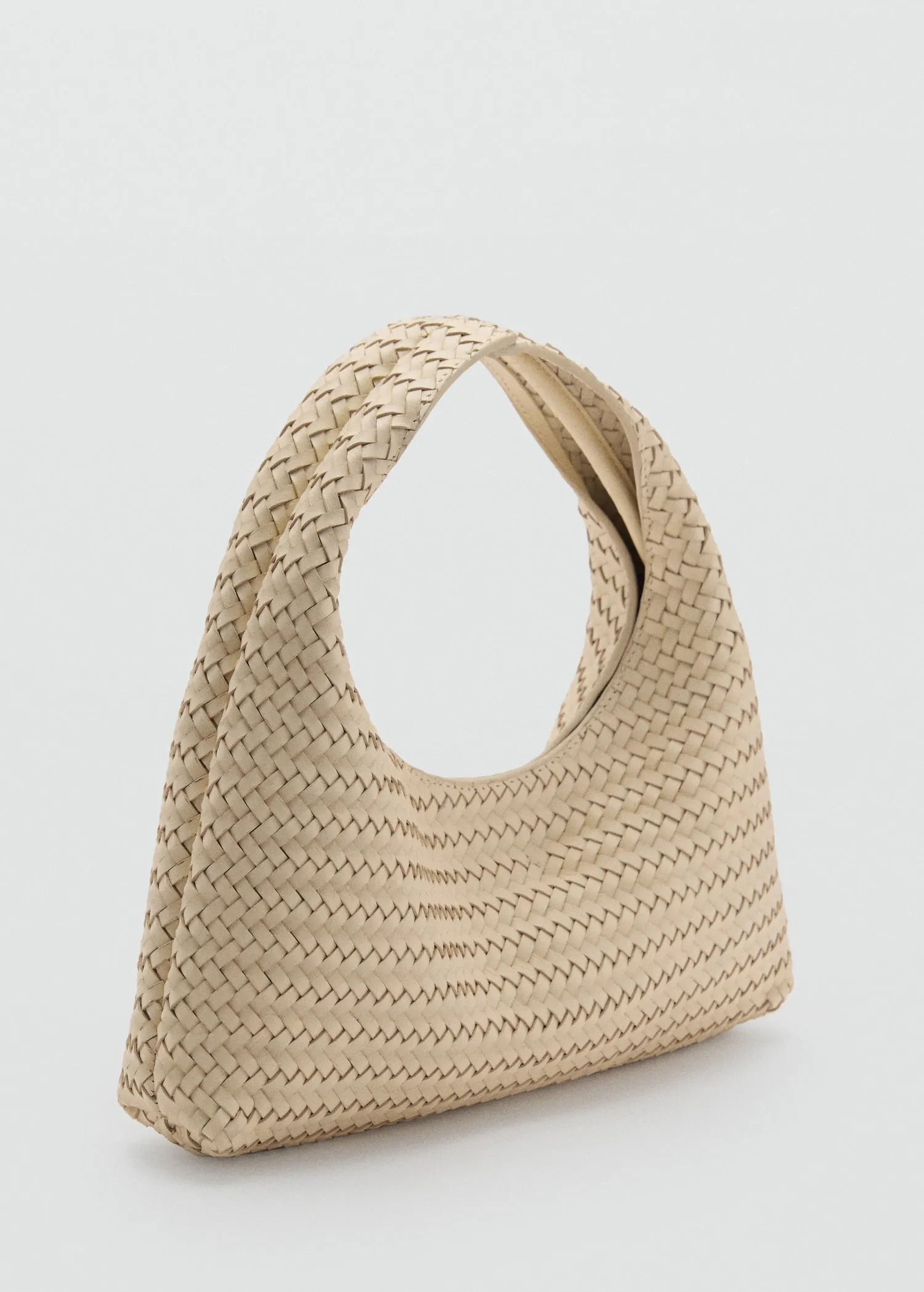 Braided leather handbag